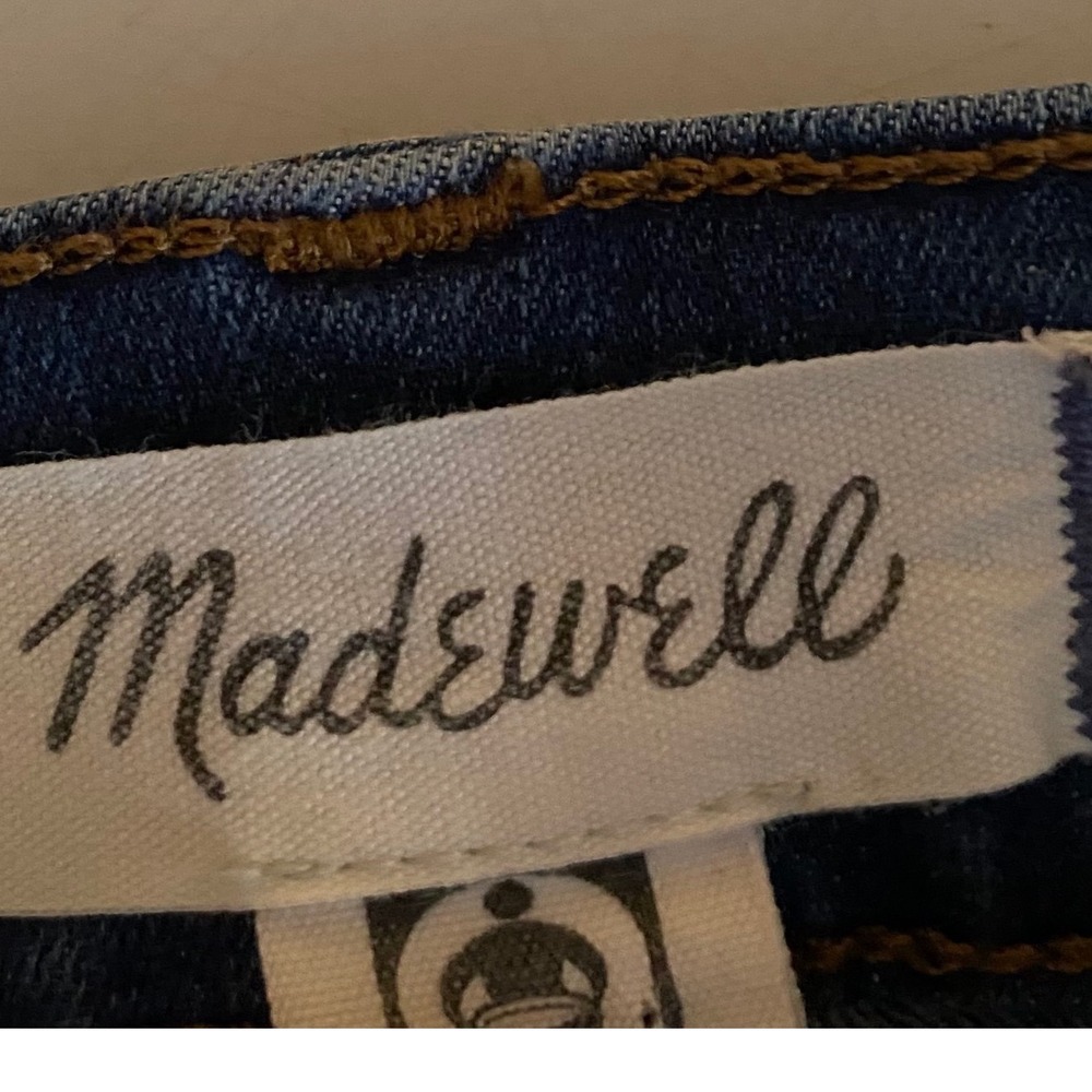Madewell Stovepipe Straight Leg Jeans Blue Raw Hem Size 26 Medium Wash - Picture 4 of 9